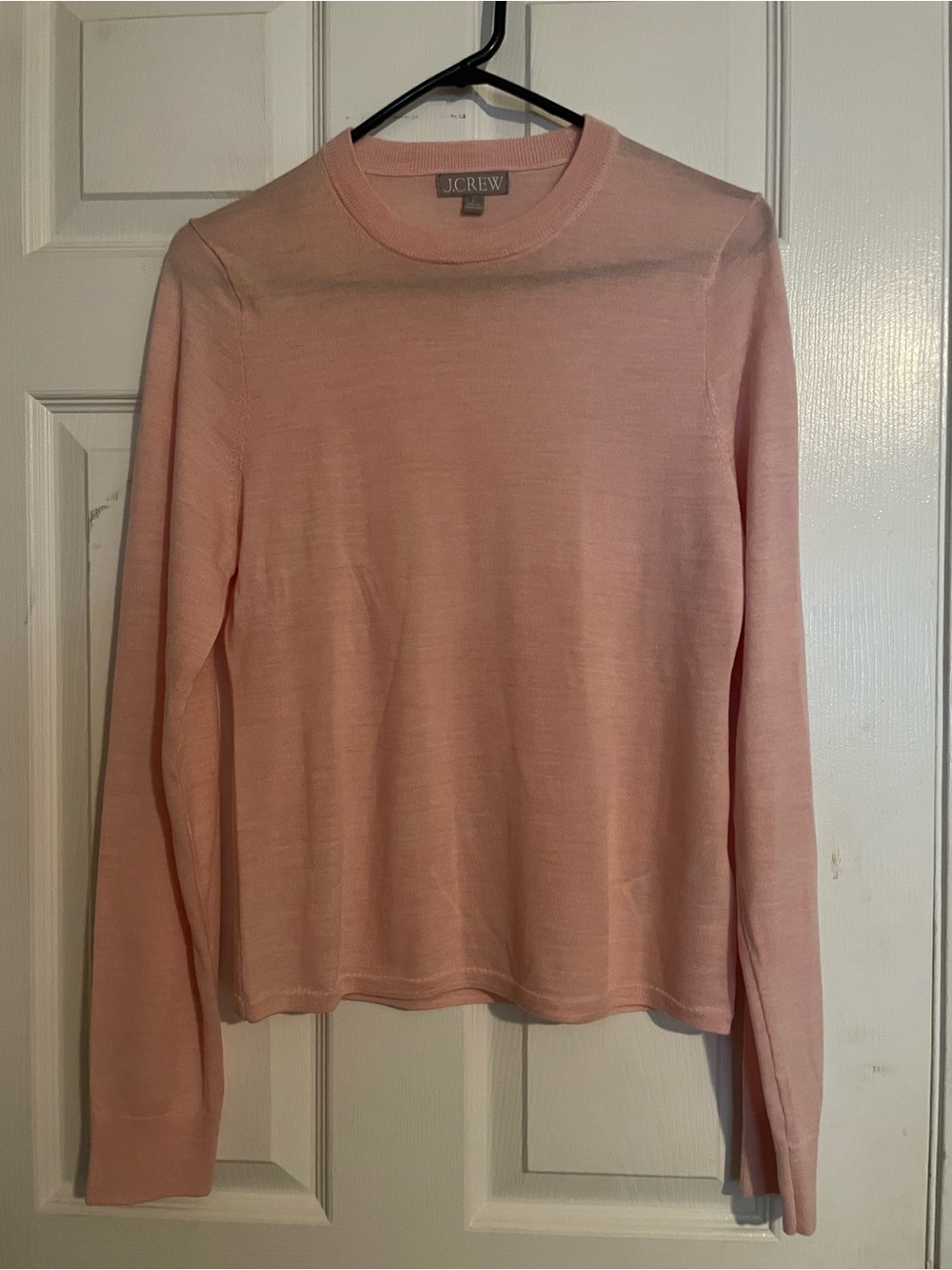 J Crew Womens Merino Wool Carolyn Sweater Lightweight Parisian Pink Fitted Large